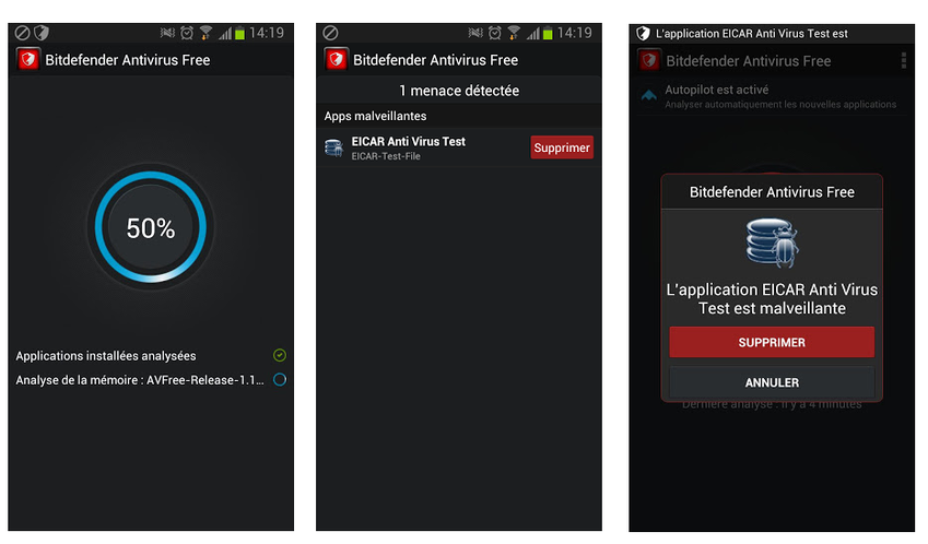 antivirus bitdefender free gratuit menaces malwares logo android