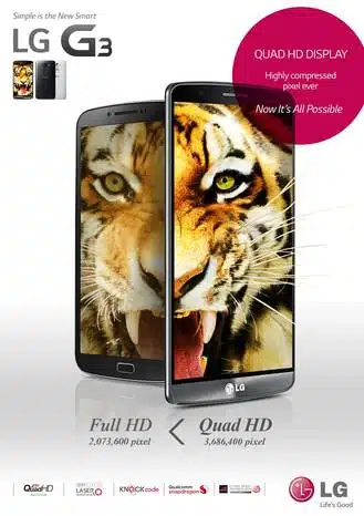 écran QHD du LG G3