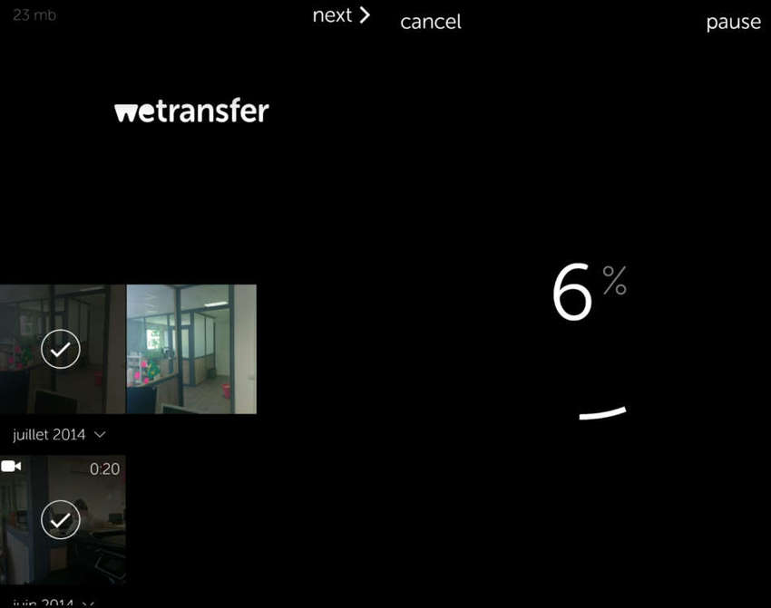 fichier wetransfer sur android