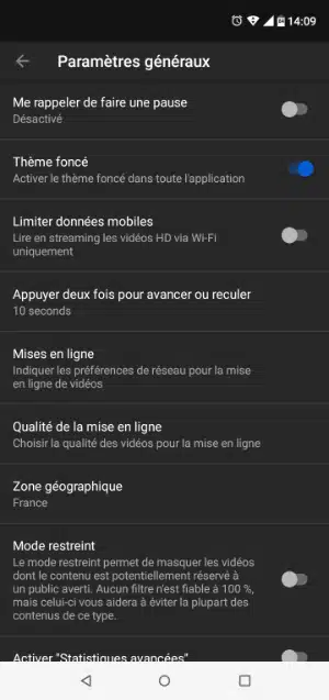 mode sombre android