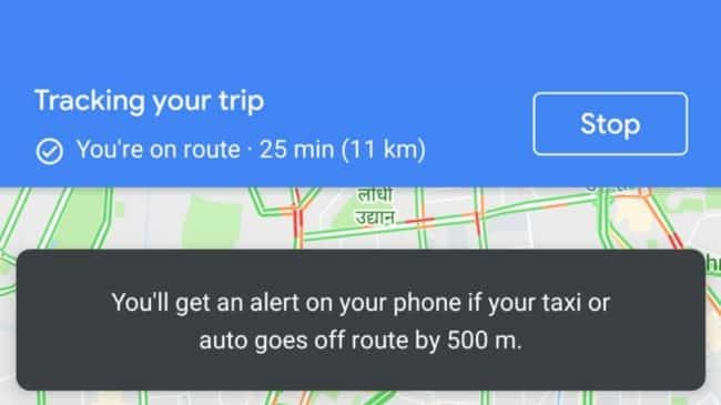 Google Maps Rester en sécurité