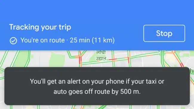Google Maps Rester en sécurité