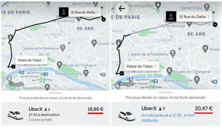 prix Uber